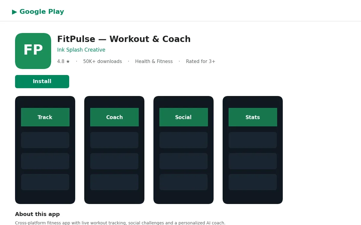 Cross-platform fitness app with an AI coach preview